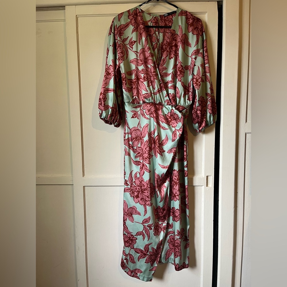 Zara Fux Wrap Dress